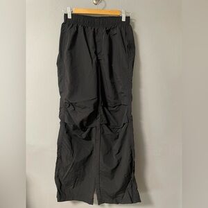 Active USA Nylon Pull On Elastic Waist Black Pants. Size Small